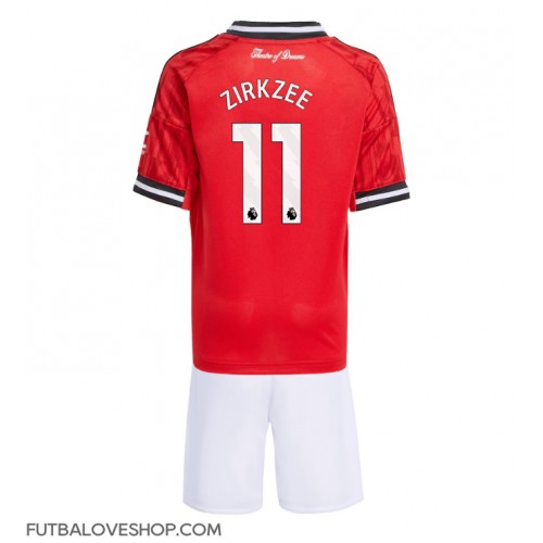 Dres Manchester United Joshua Zirkzee #11 Domáci pre deti 2025-26 Krátky Rukáv (+ trenírky)